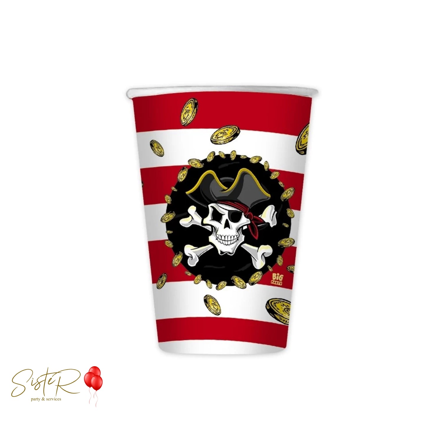 Bicchieri Pirata a Strisce