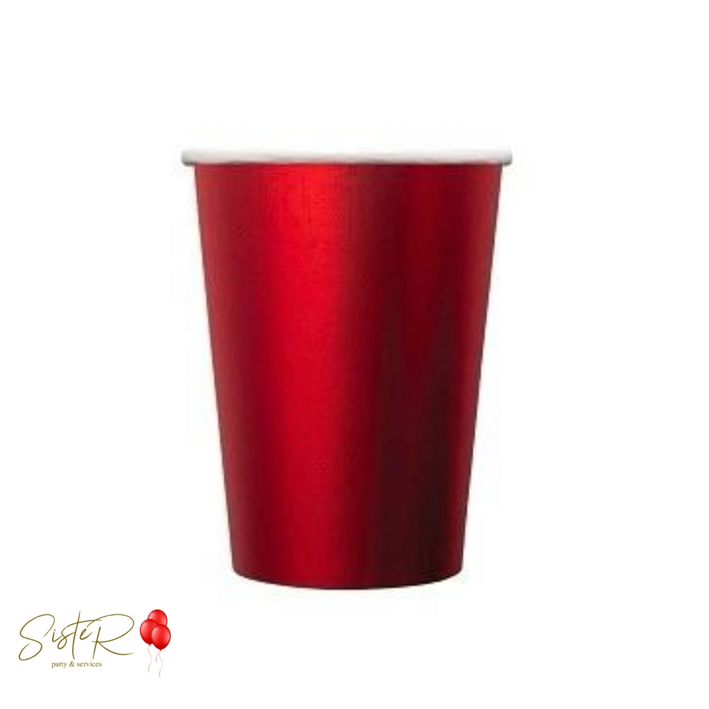 Bicchieri di Carta Rosso Metallizzato 250cc - 15 pz