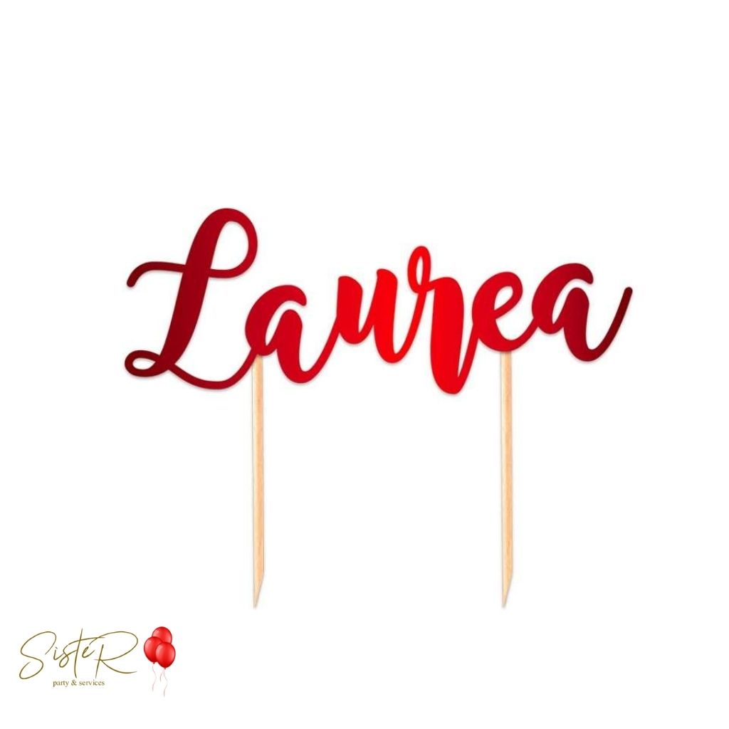 Cake Topper Laurea Rosso Metallizzato