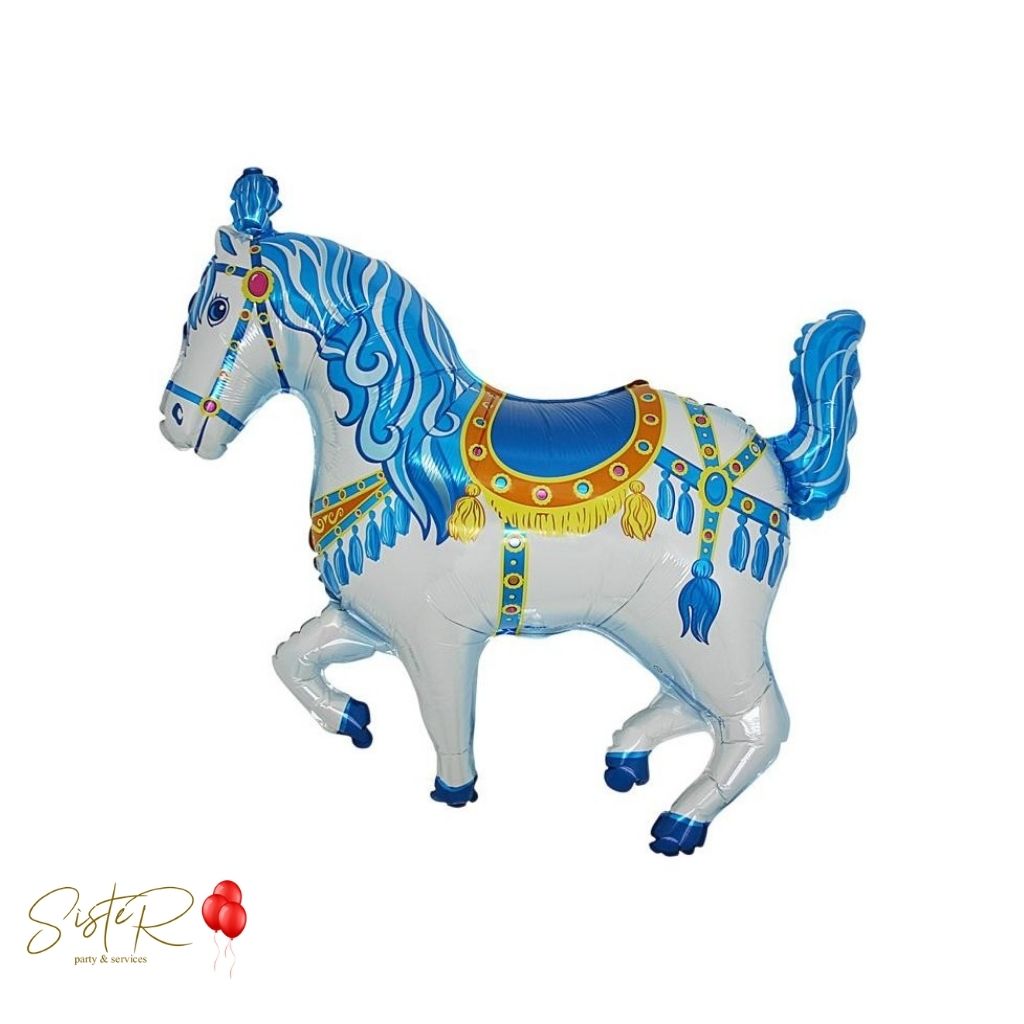 Palloncino Mylar Cavallo Circo Blu