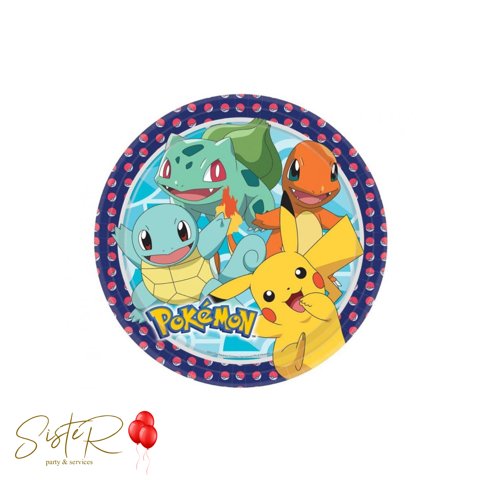Piatto carta 23 cm Pokemon 8 pz – SisteR party&services