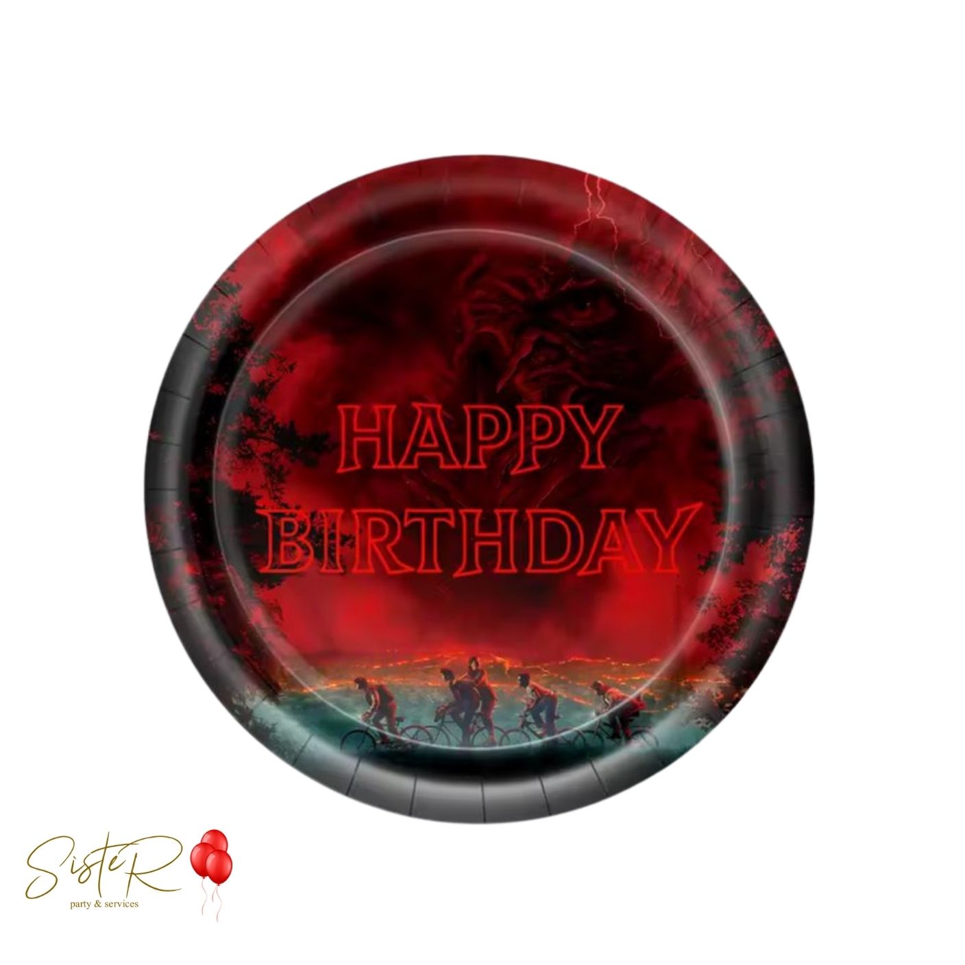 Piattini Carta Stranger Things 18 cm – Set 10 Piatti Dessert Festa Compleanno Tema Serie TV