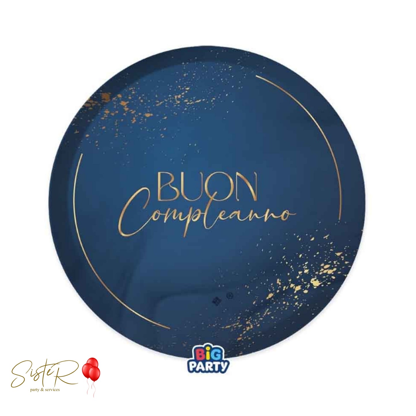 Piatti di Carta "Buon Compleanno Blue Navy"