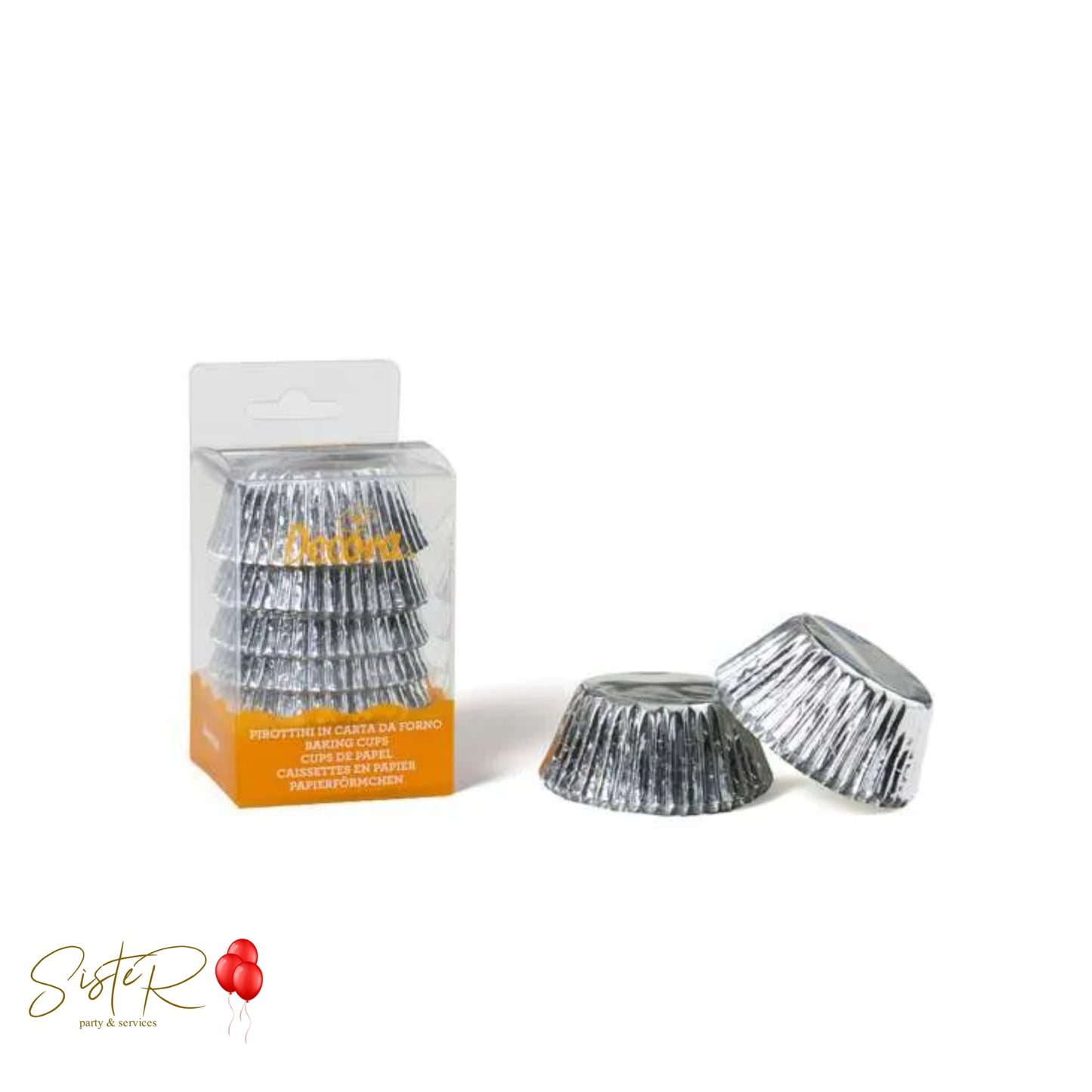 Pirottini oro e argento 50x32mm - 60 Pezzi - Perfetti per Muffin e Dolcetti