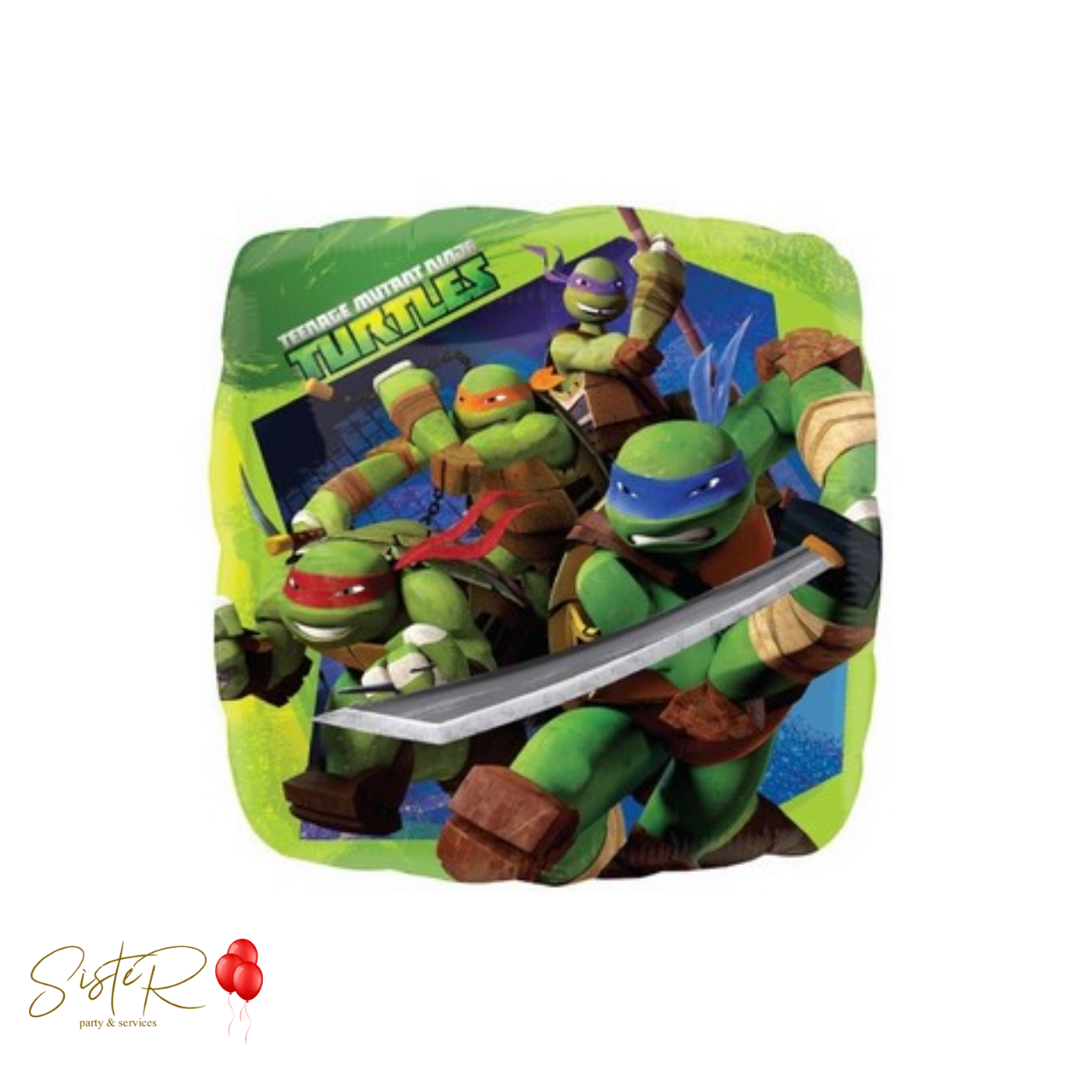 Palloncino Quadrato Tartarughe Ninja