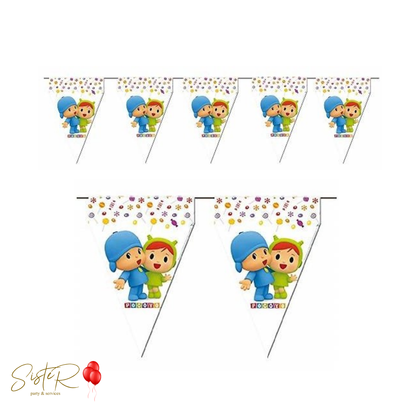 Festone Bandierine Pocoyo - Lunghezza 3mt