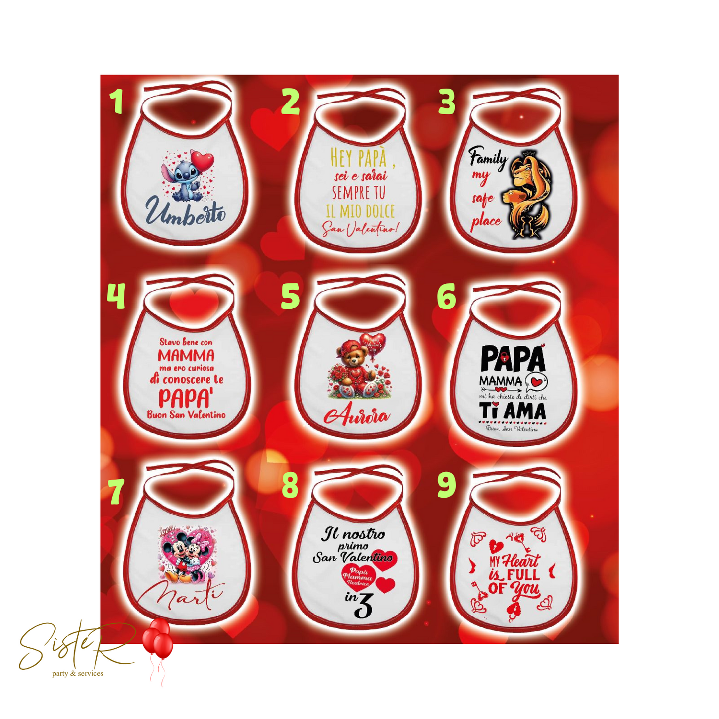 San Valentino in rosso fuoco! Personalizza il bavaglino del tuo piccolo amore!