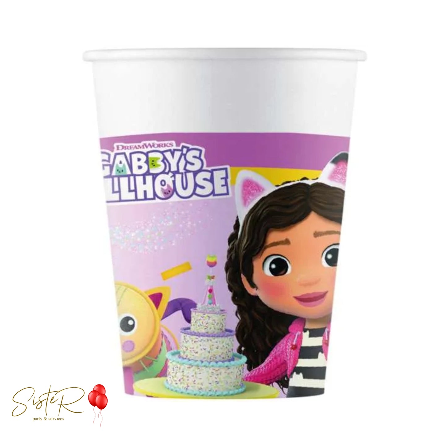 Bicchieri di Carta Gabby's Dollhouse 200ml - 8 pezzi