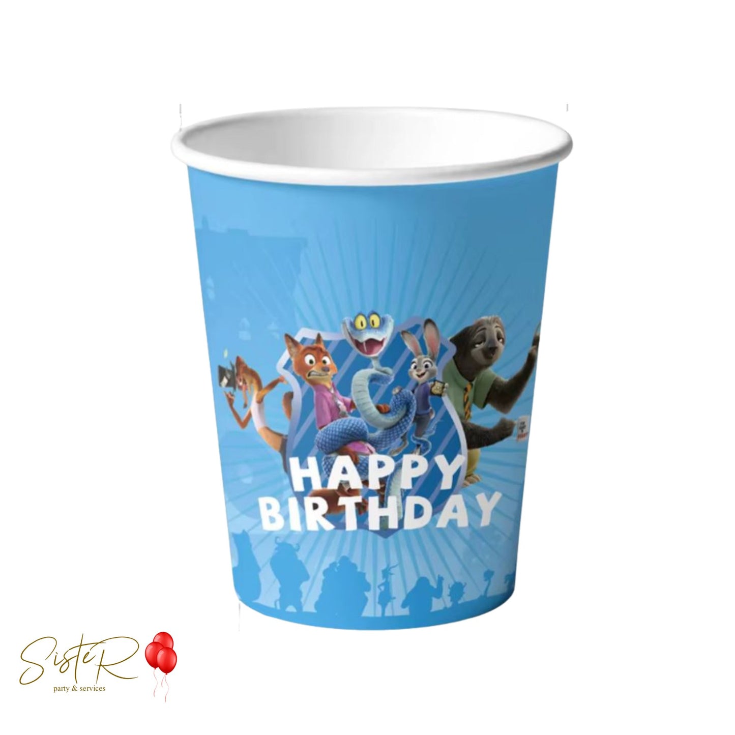 Bicchieri di Carta Zootropolis - 10 pezzi