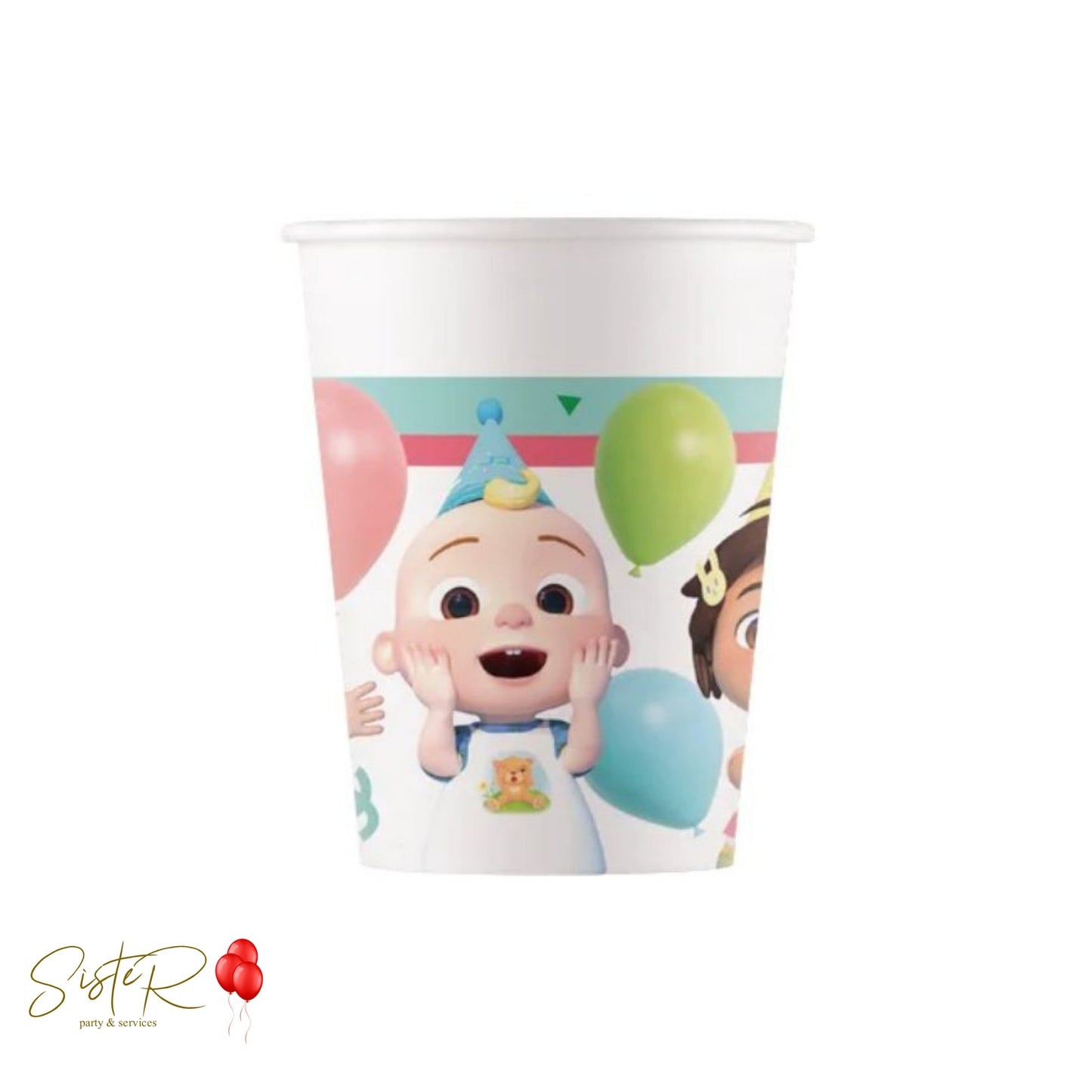 Bicchiere di carta Cocomelon 200 ml (8 pz)