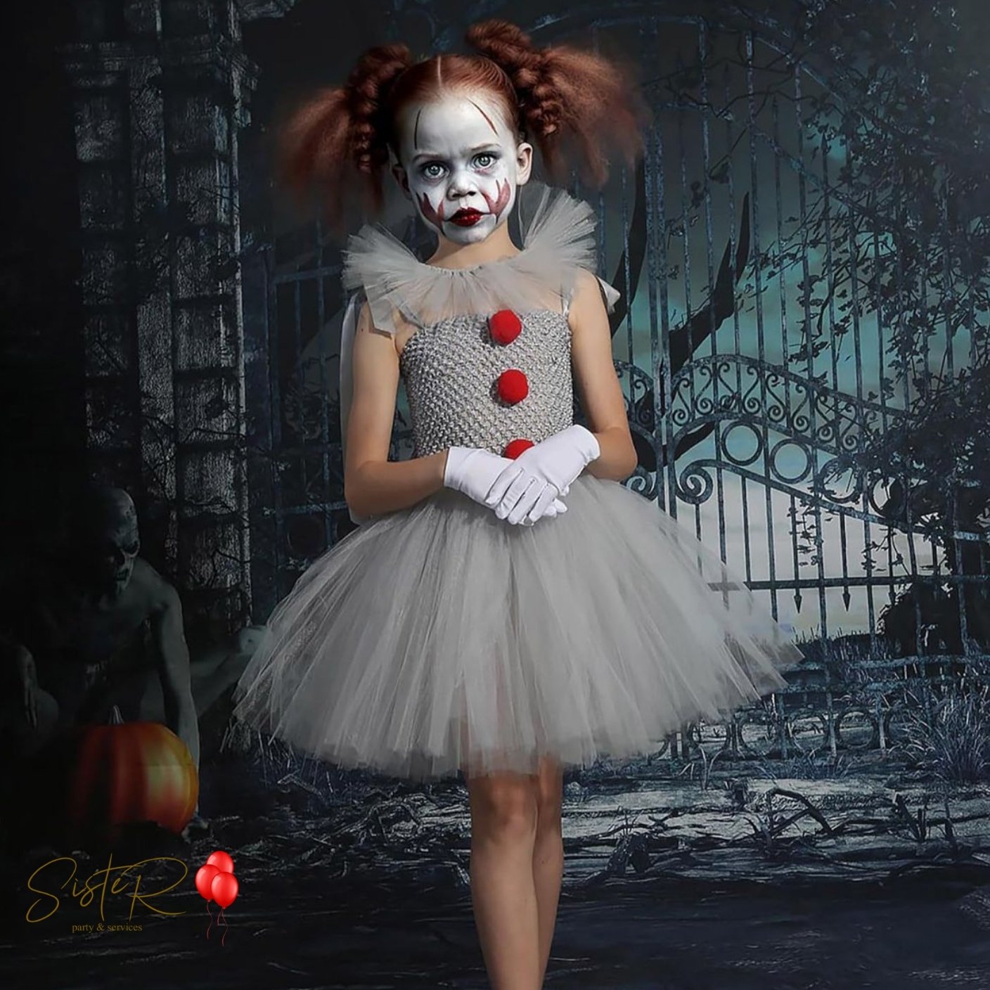 Costume da Pagliaccio Spaventoso Pennywise per Bambini - 9/10 Anni