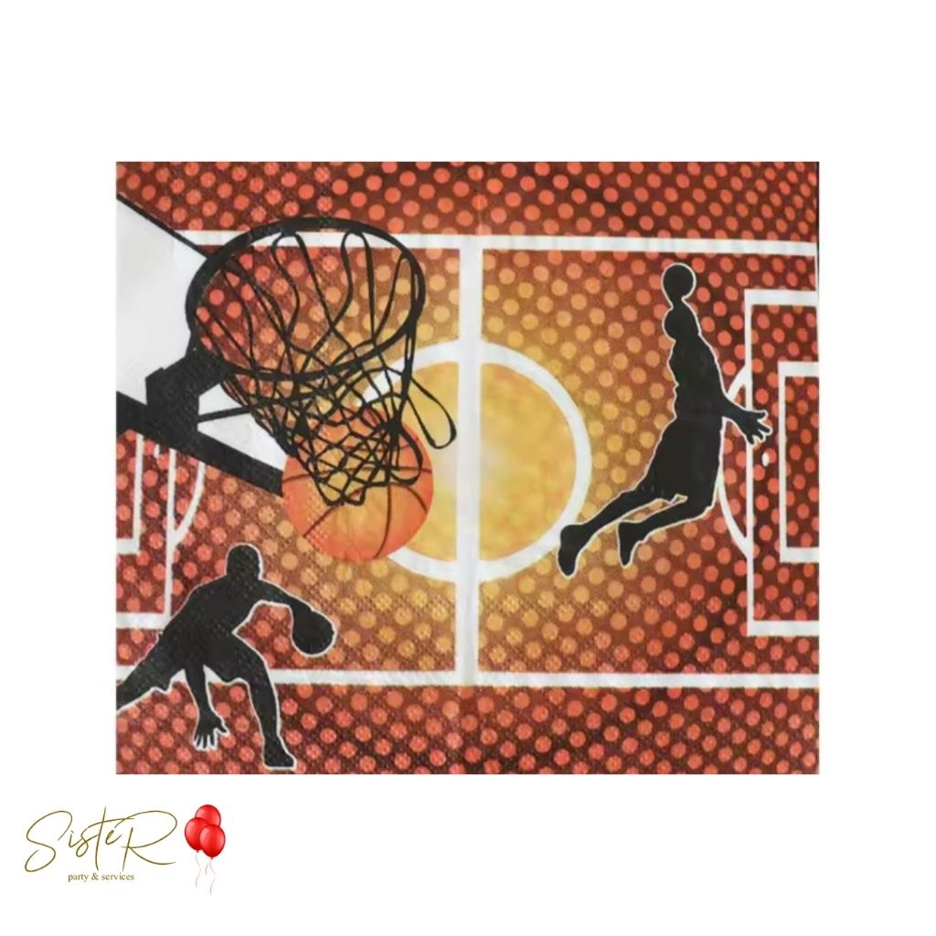 Tovaglioli Tema Basket – Confezione da 20 pezzi