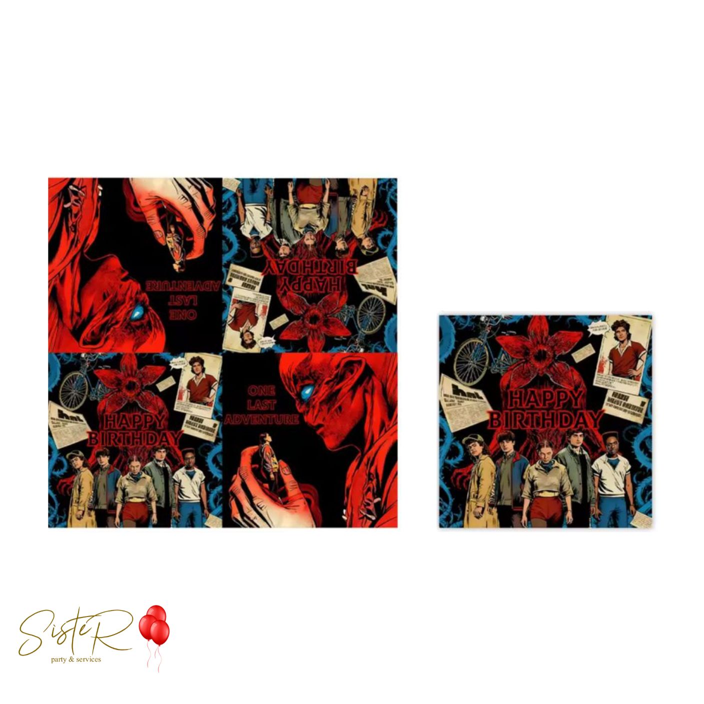 Tovaglioli Carta Stranger Things 33x33 cm – Tovaglioli Festa Compleanno Tema Serie TV