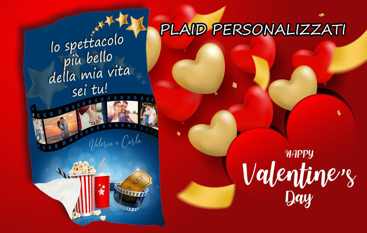 Plaid San Valentino personalizzati