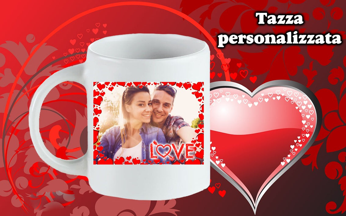 Tazza San Valentino con foto e nomi