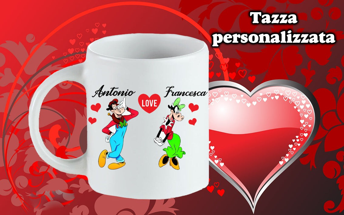 Tazza San Valentino con foto e nomi