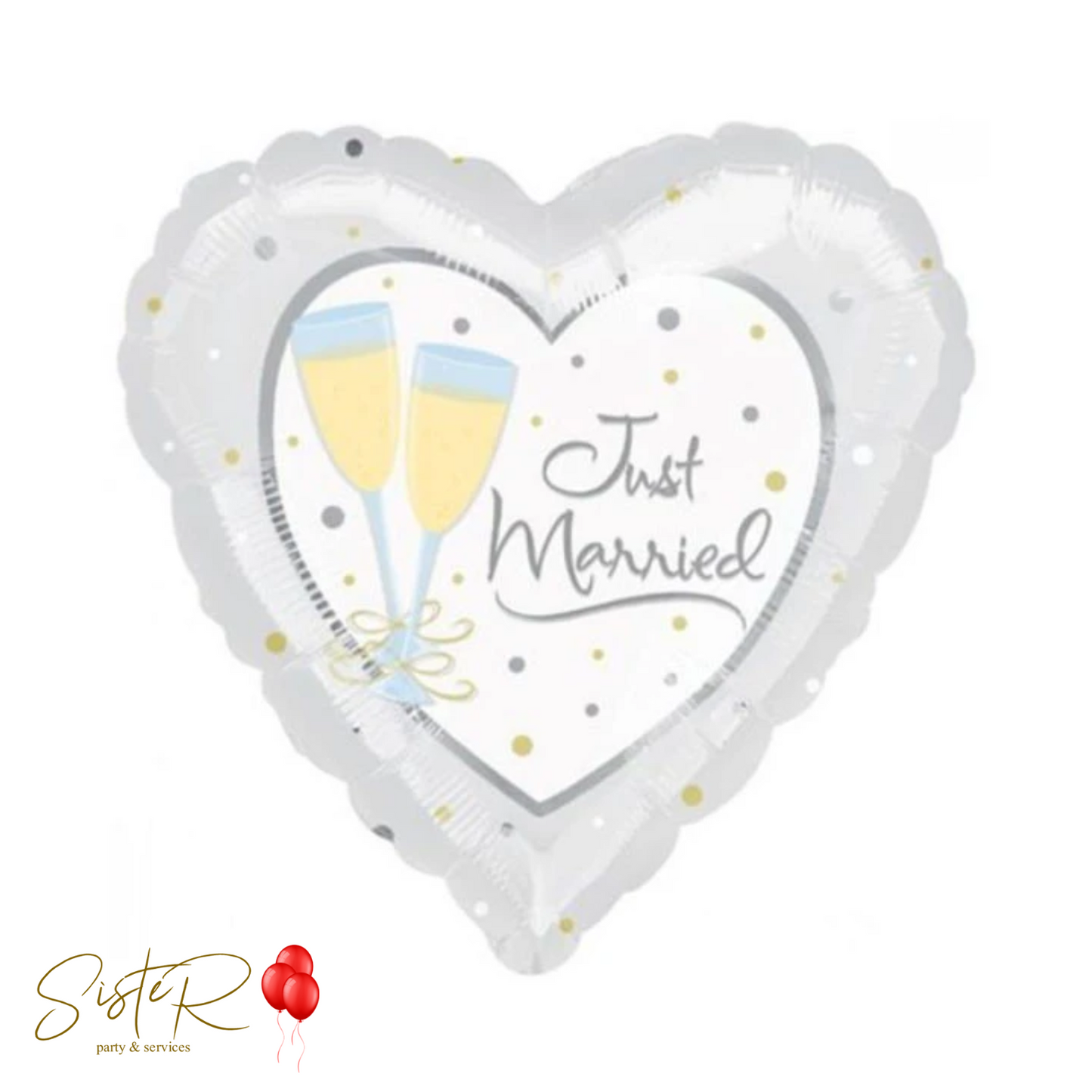 Palloncino Foil JUST MARRIED 18in/45cm