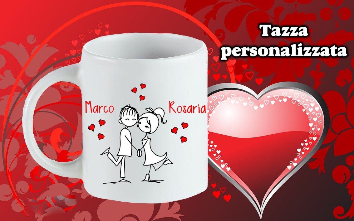 Tazza San Valentino con foto e nomi