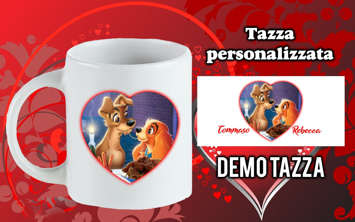 Tazza San Valentino con foto e nomi