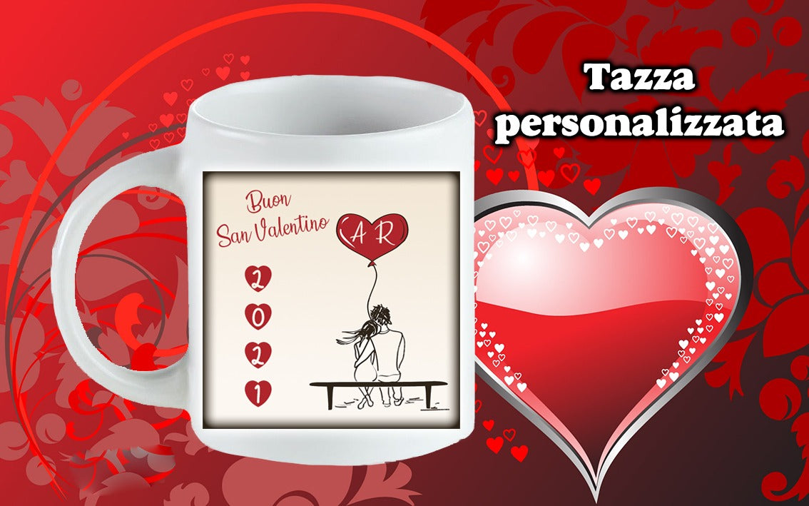 Tazza San Valentino con foto e nomi