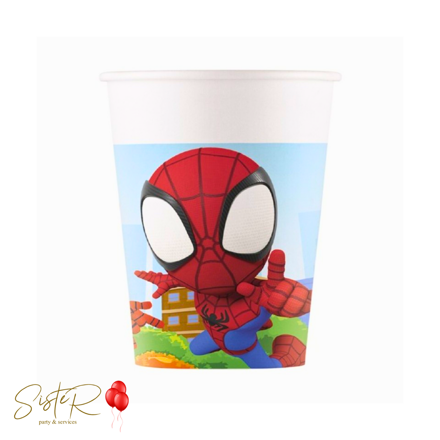 8 Bicchieri Carta Spidey 200 ml