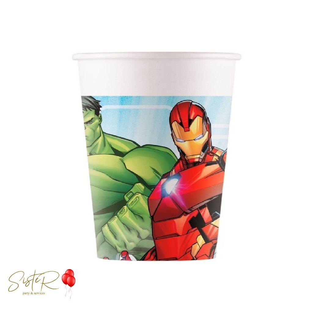 Bicchieri Avengers 200 ml – 8 Pezzi in Carta