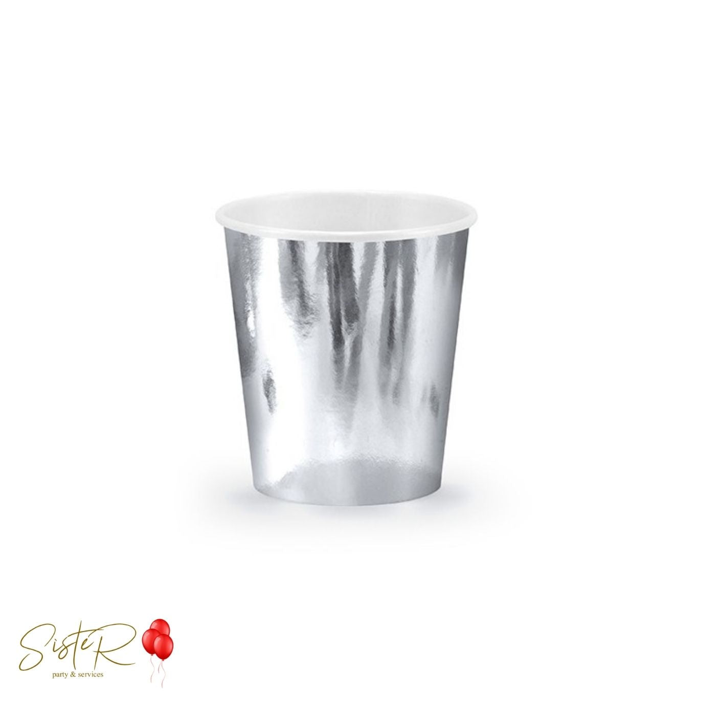 Bicchieri in Carta Argento Metallizzato - 180 ml, 6 pz