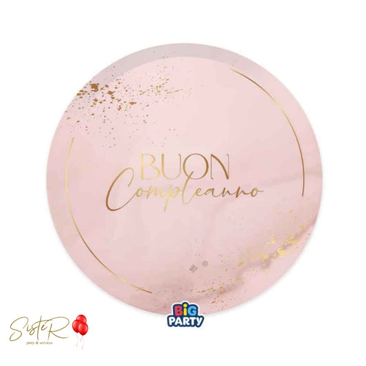 Piatti di Carta "Buon Compleanno Blush Rose"