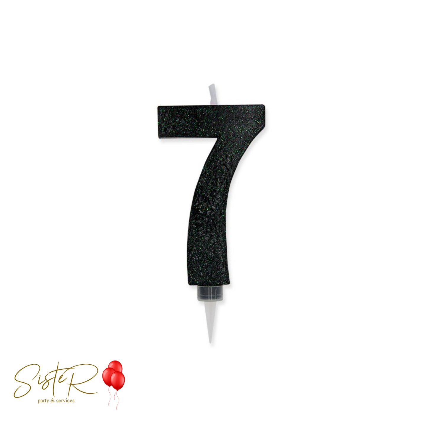 Candelina Numero Maxi Nero Glitter
