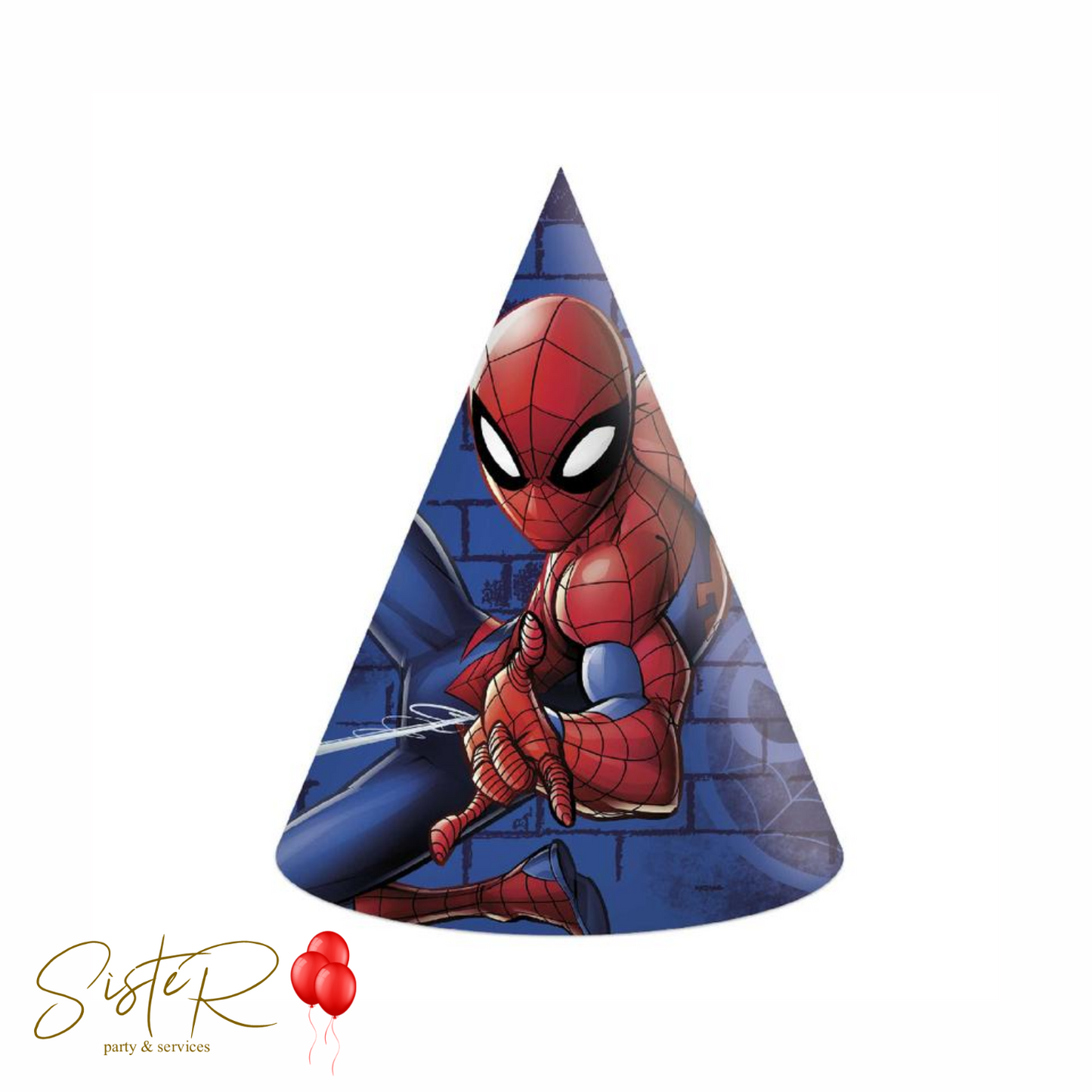 Cappellini cono Spiderman - 6 pz