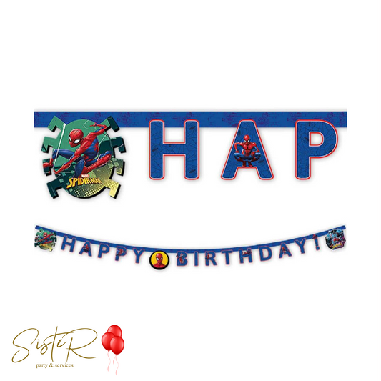 Festone Happy Birthday Spiderman TeamUp 2.10mt