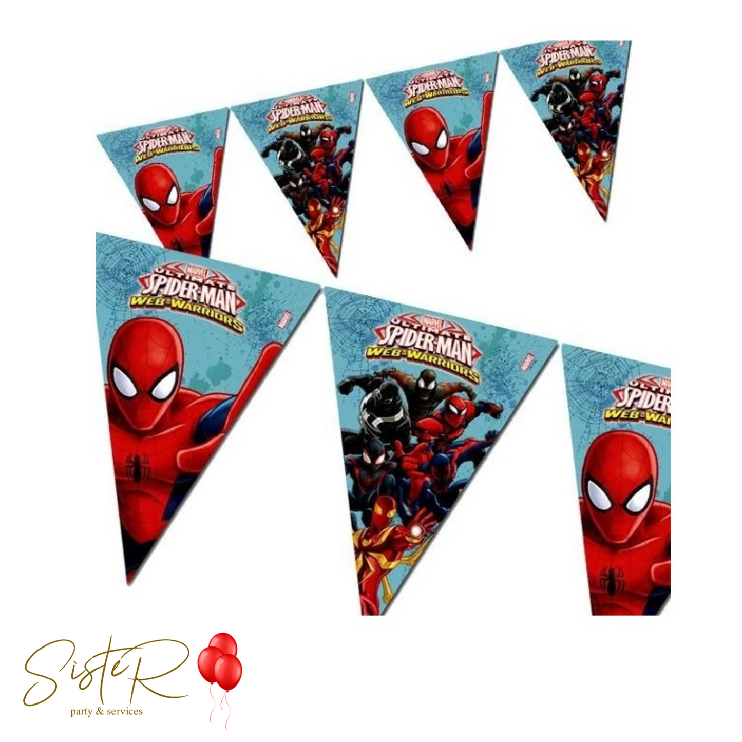 Festone bandierina Spiderman Web Warriors 230 cm