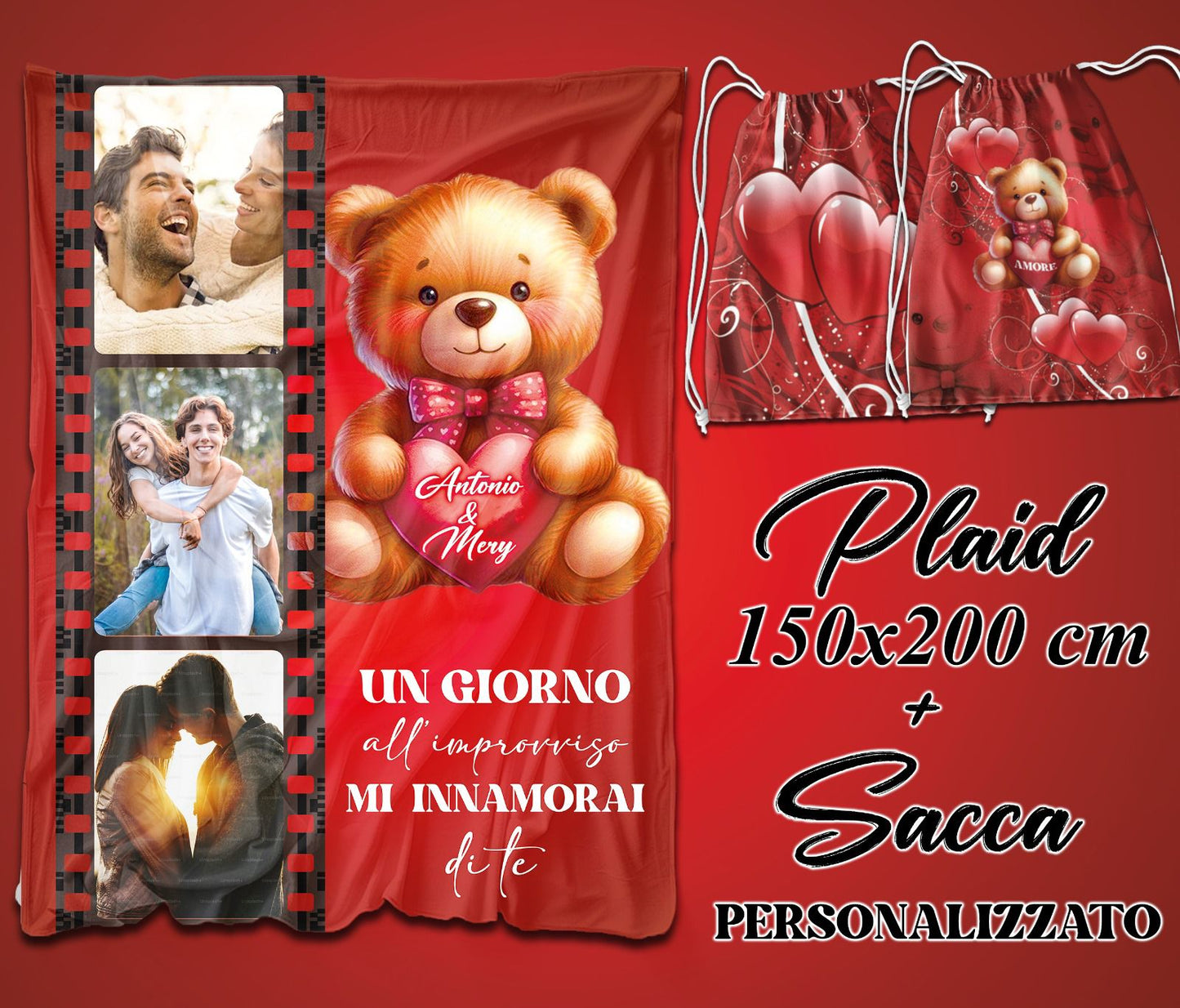 Plaid personalizzato 150x200 cm: Crea il tuo ricordo morbido!