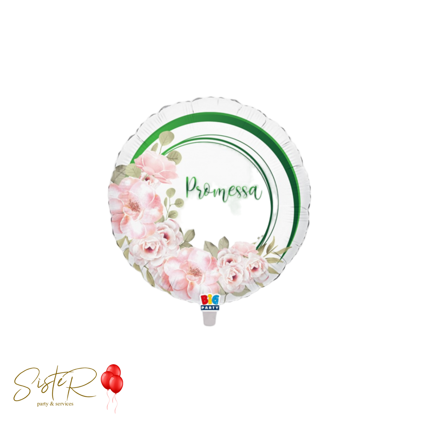 Palloncino 18" mylar Promessa "Floral"