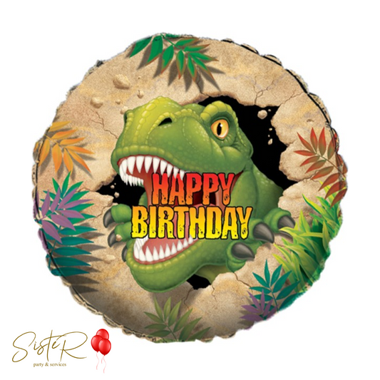 Palloncino Foil Happy Birthday Dino Blast