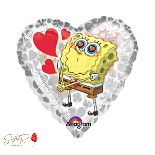Palloncino Mylar Cuore Spongebob "Clearly" - 45 cm