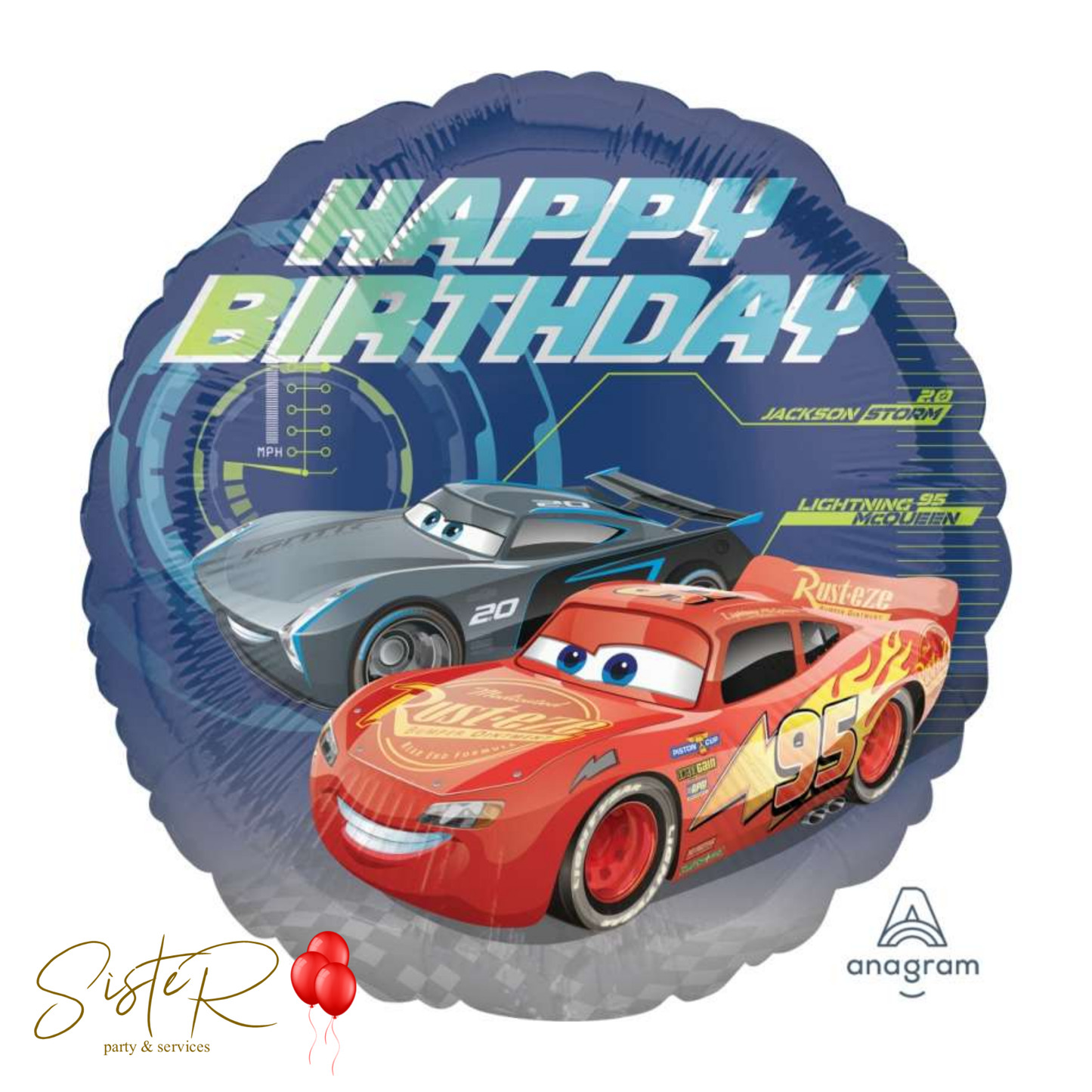 Palloncino Foil Cars 3