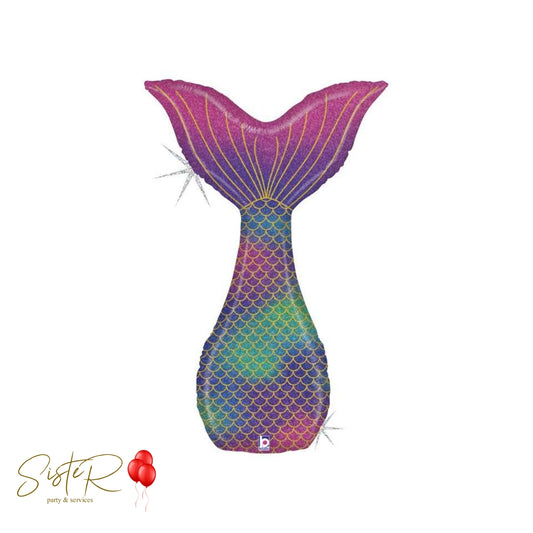 Palloncino in Foil Super Shape Coda Sirena Glitter Mermaid