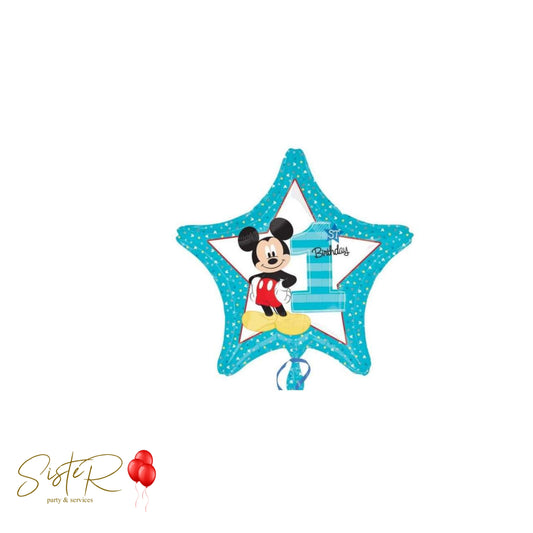 Palloncino Foil Stella Mickey Mouse 1° Compleanno