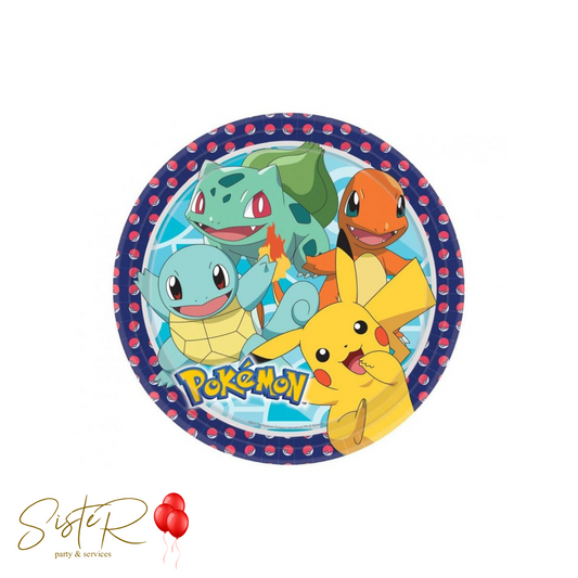 Piatto carta 23 cm Pokemon 8 pz