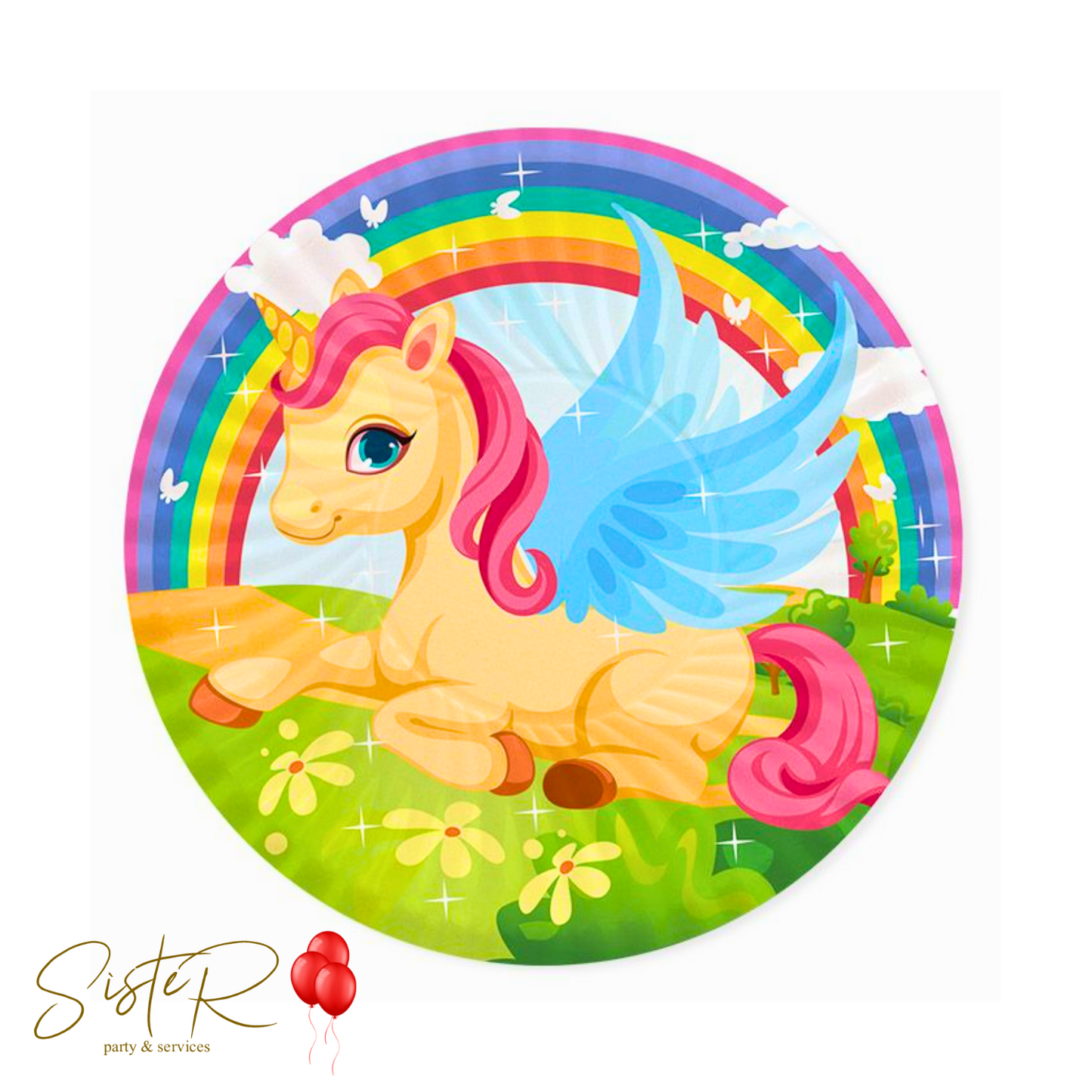 Piatti Unicorno Arcobaleno 24 cm