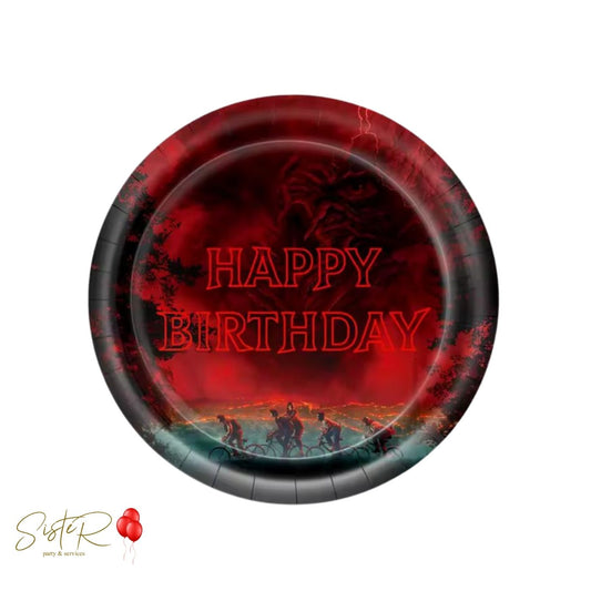 Piattini Carta Stranger Things 18 cm – Set 10 Piatti Dessert Festa Compleanno Tema Serie TV