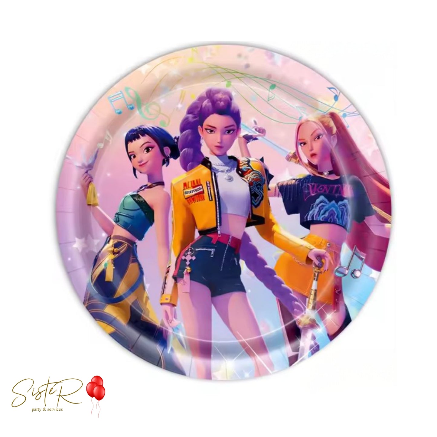 Piattini Carta K-Pop Demon Hunters 18cm - 10 pezzi