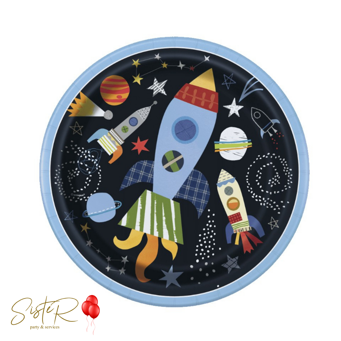 Piatto carta 23cm Spazio "Outer Space"