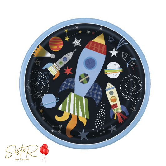 Piatto carta 23cm Spazio "Outer Space"