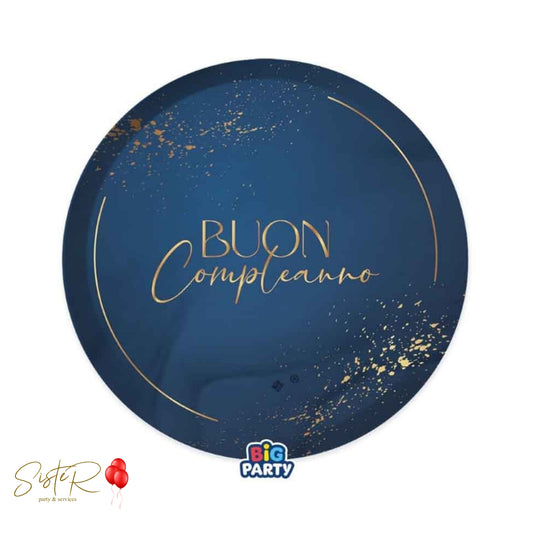 Piatti di Carta "Buon Compleanno Blue Navy"