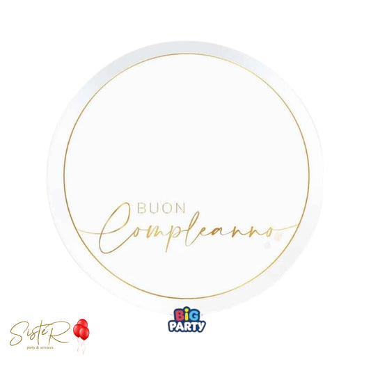Piatti "Buon Compleanno White & Gold"