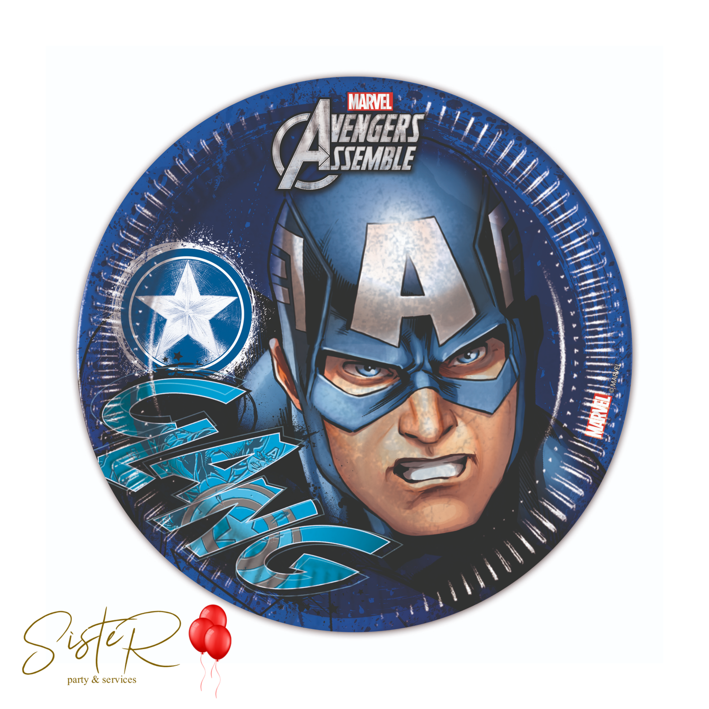 Piatto di Carta Captain America Avengers