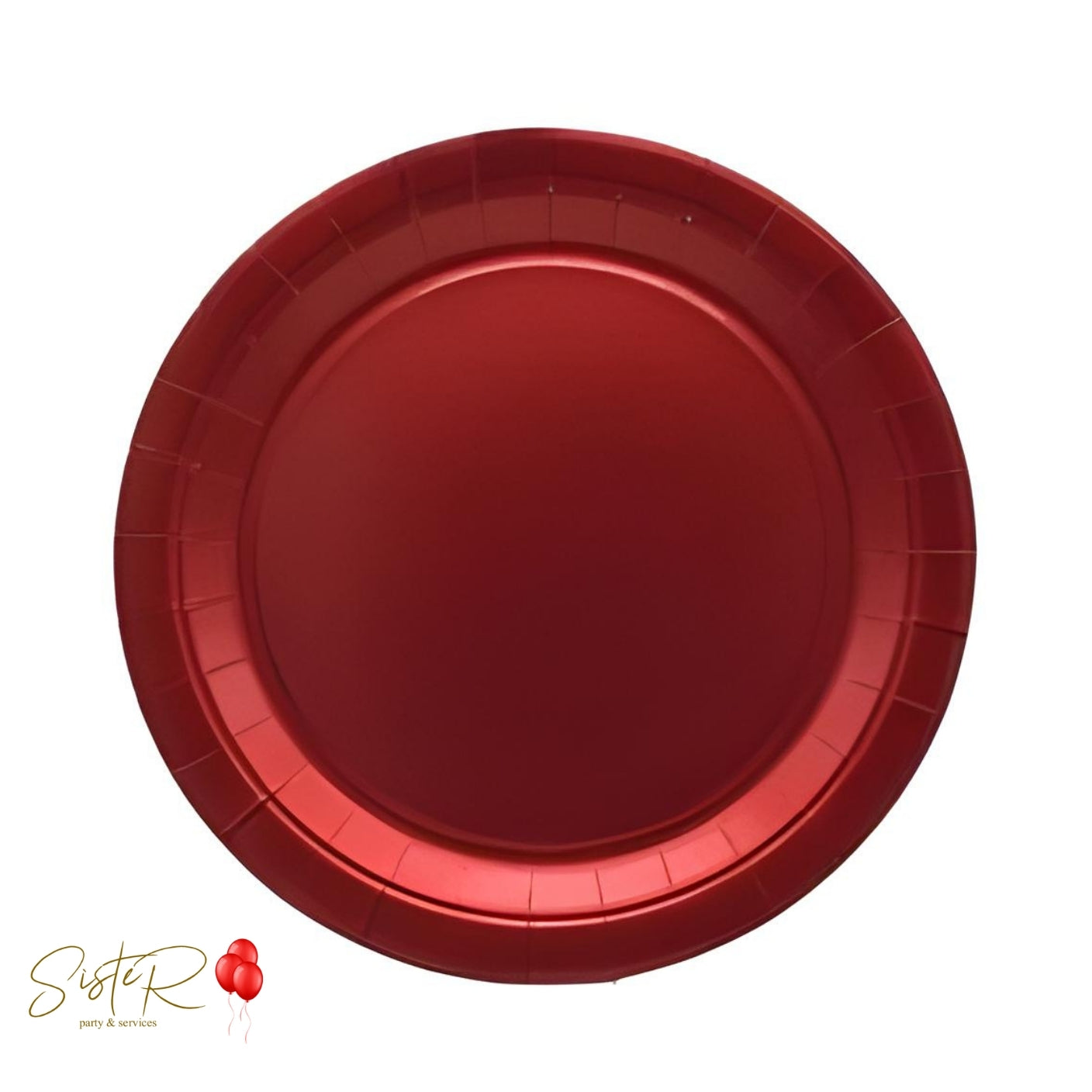 Piatti in Carta Rosso Metallizzato 32cm - 8 pz
