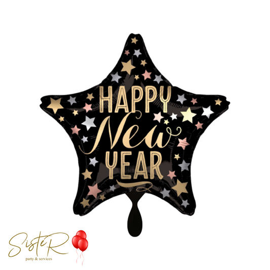 Palloncino a forma di stella Happy New Year Satin